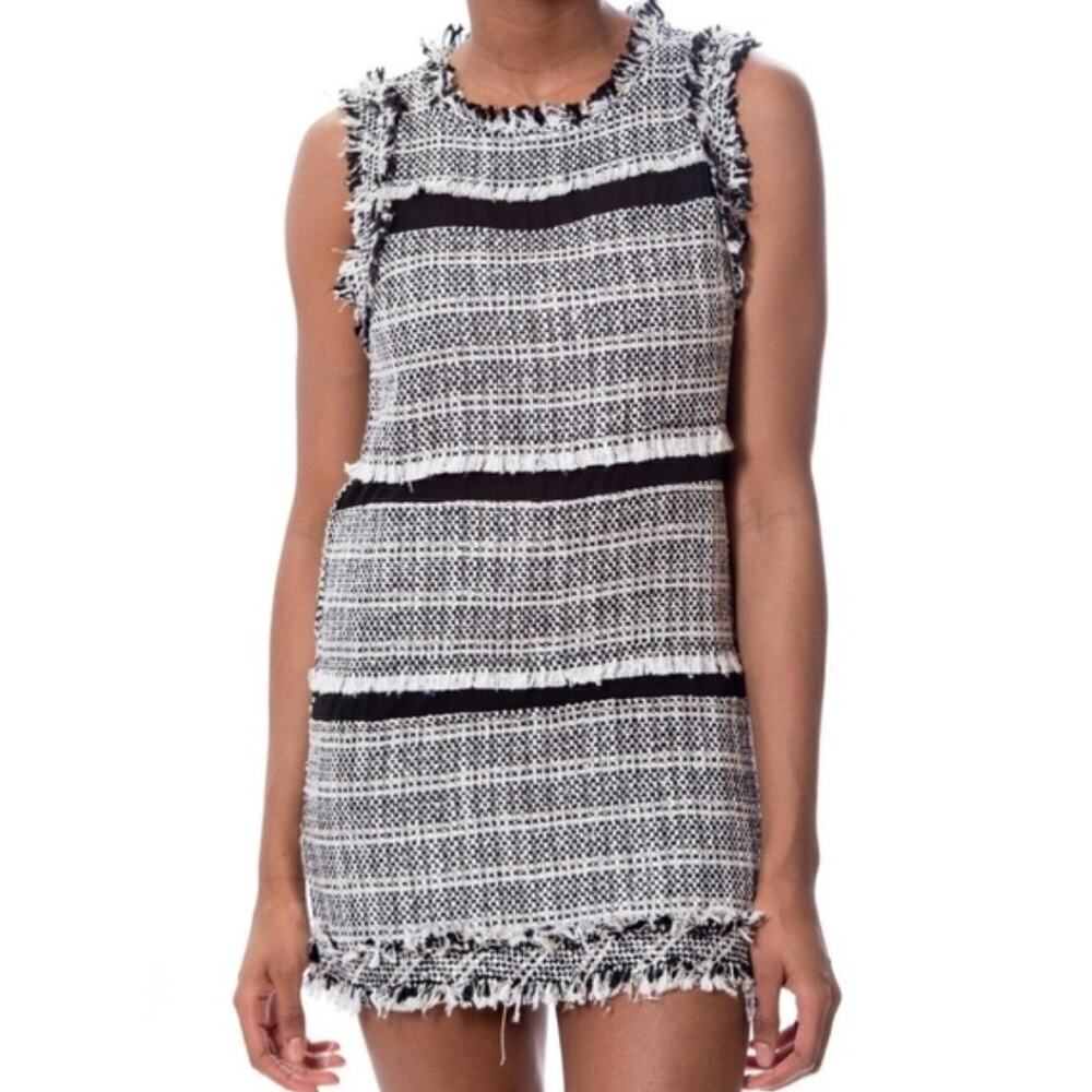 Anthropologie Endless Rose  Woman Black/ White Whitney Tweed Dress, Size…